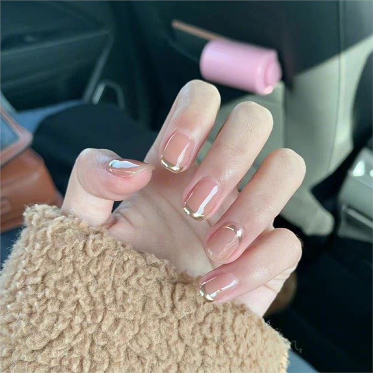 Gold Foil Best Quality Printed Press On Nails