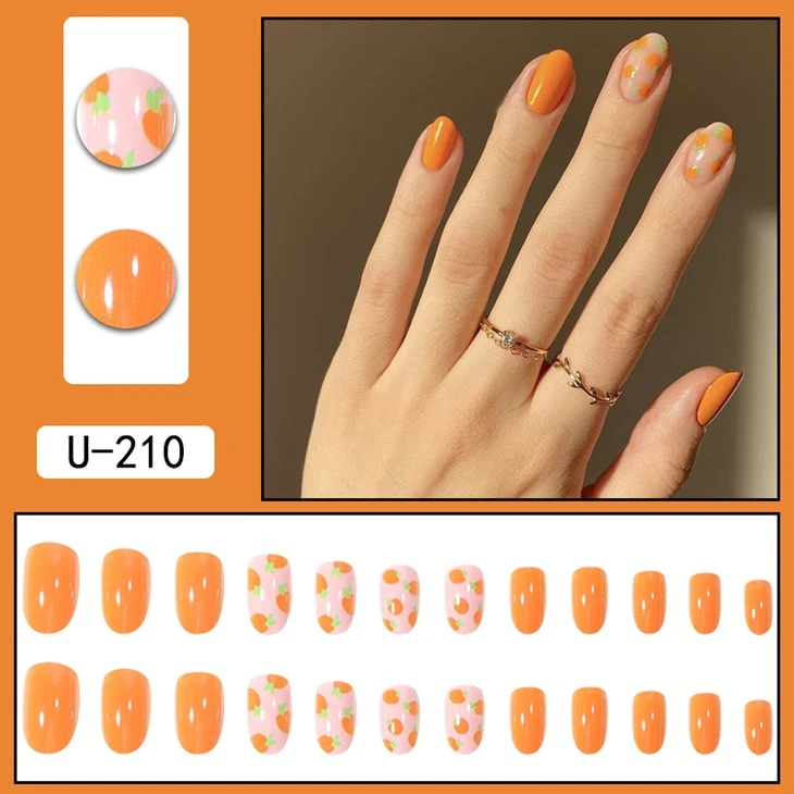 Orange Press On Nails