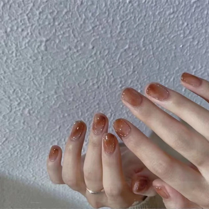 Gold Trims French Press On Nails